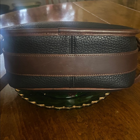 Dooney & Bourke Traditional Deep Blue/Brown Trim Leather Crossbody Bag - Picture 5 of 7